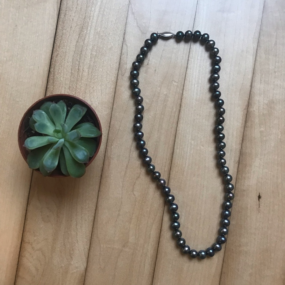 Black Freshwater Cultured Pearl Necklace